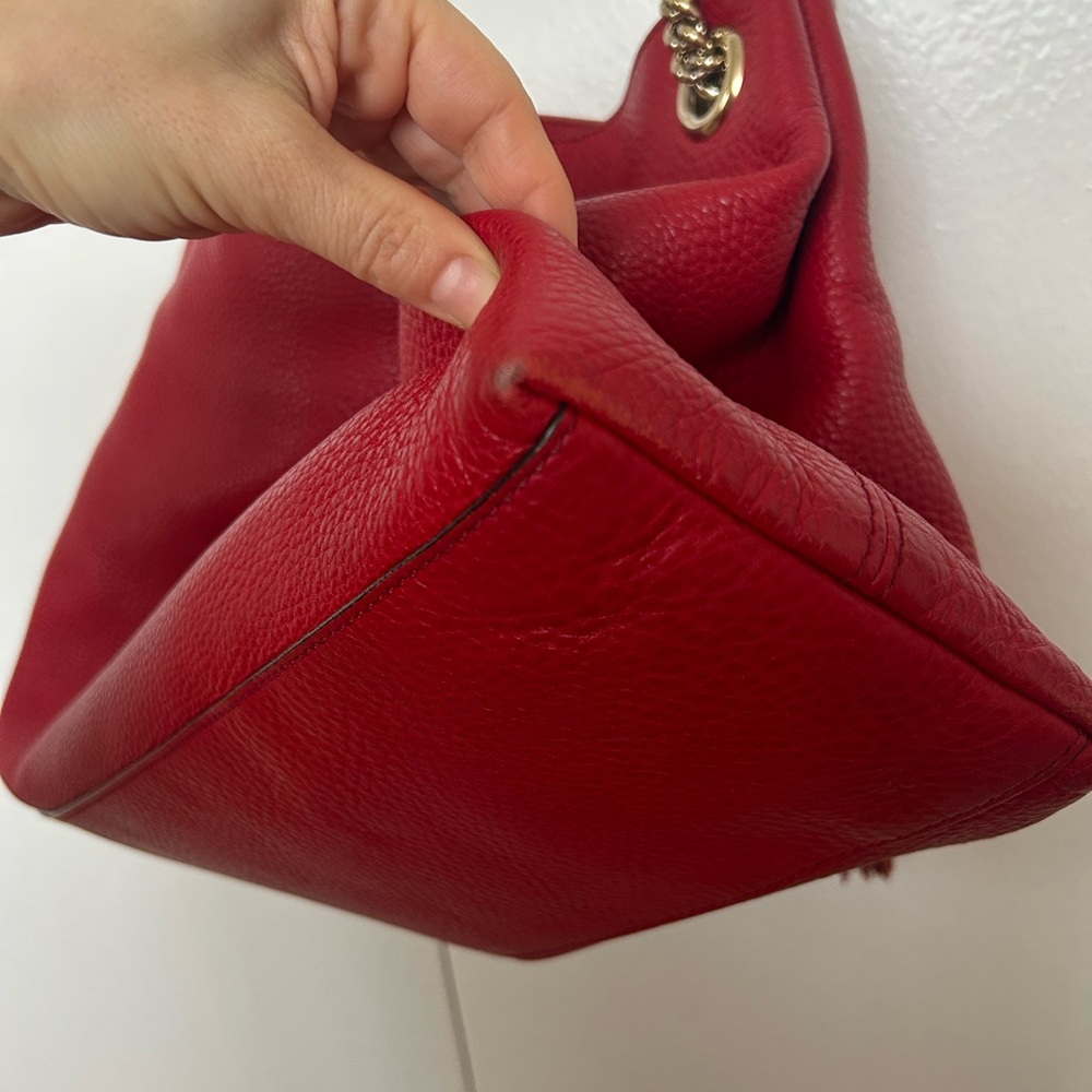 Gucci Cellarius Calfskin Medium Soho Chain Shoulder Bag Vibrant Red - Picture 2 of 8